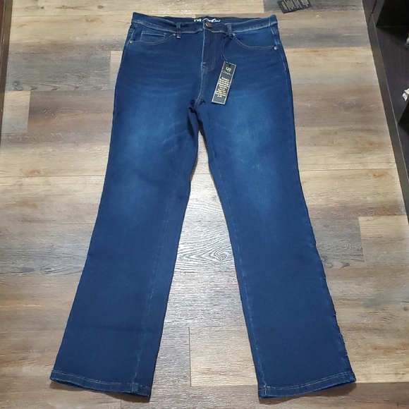 Diane Gilman Blue Flare Wide Leg Denim - Picture 1 of 11